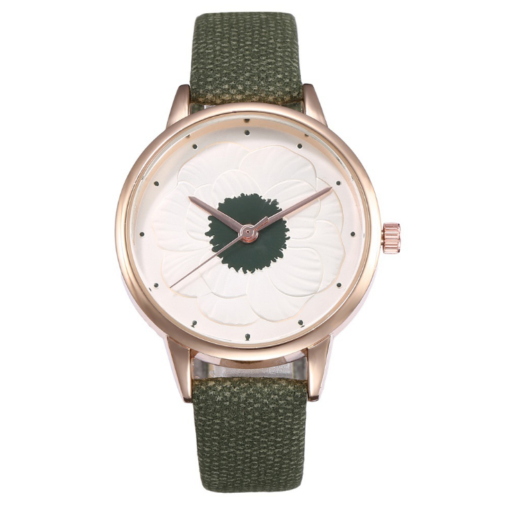 3D flower dial fashion simple quartz watch