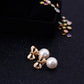 Hypoallergenic Heart-shaped Zircon Earrings Women's Bow Pearl Earrings