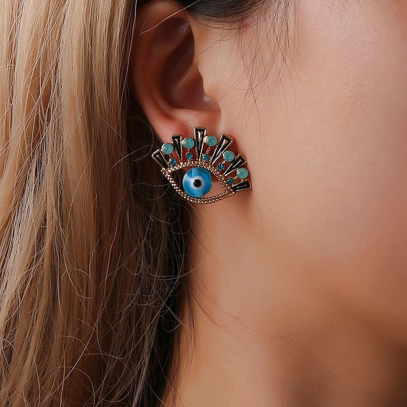 Blue Eyes Stud Earrings Women Charm Stud Jewelry Birthday Holiday Gifts