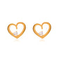 Heart with Crystal Stud Earrings Women Jewelry Mom Gift Everyday Wear Earrings