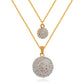 The bride jewelry two piece Necklace Earrings Set Round Diamond Jewelry Set Gold Jewellery Set