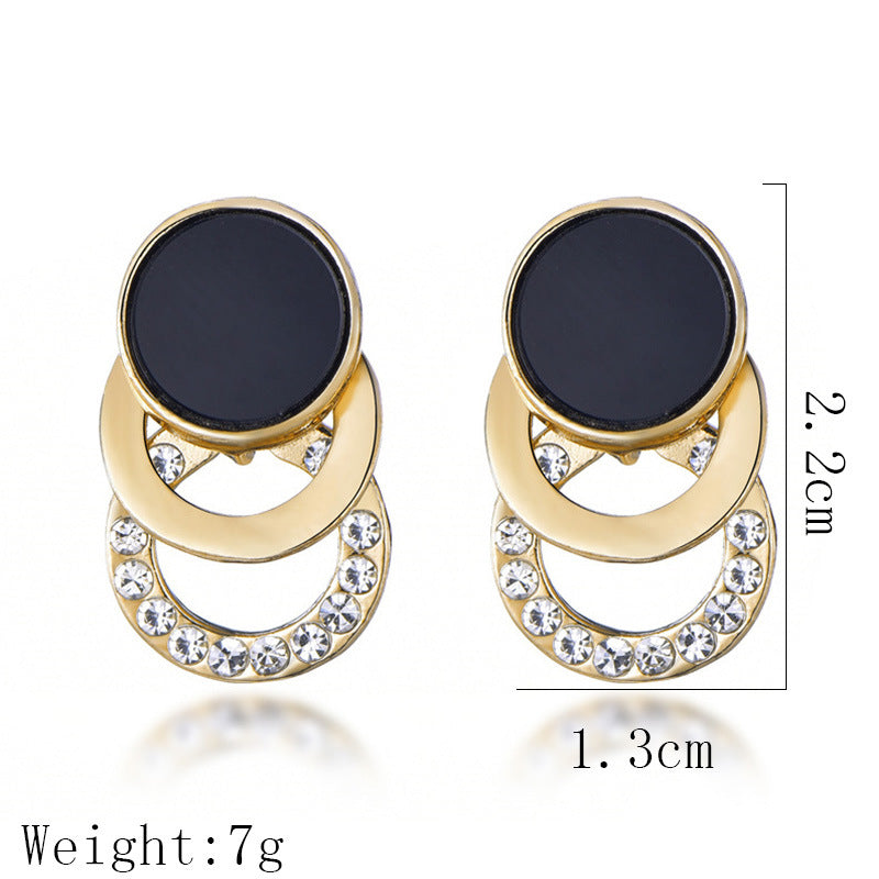 Three Rings Drop Earring Women Jewelry Mom Gift Everyday Wear Earrings