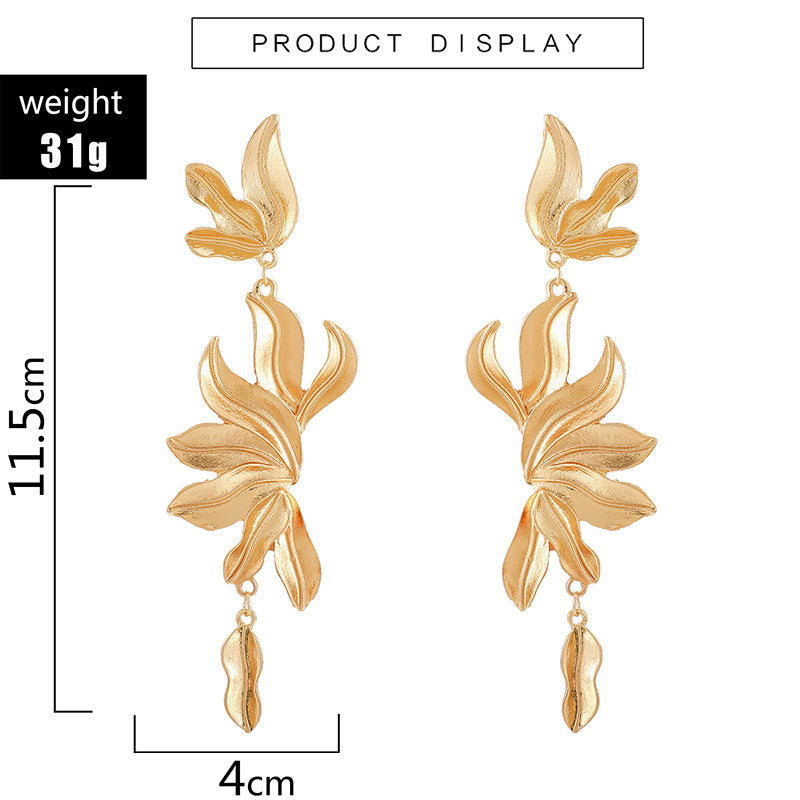 Golden Flower Drop Earrings Cute Dangle Earrings Women Jewelry Gift for Her