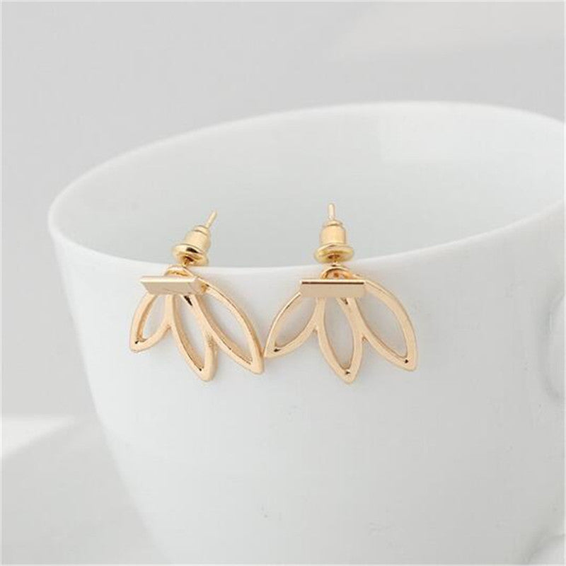 Woman Jewelry Vintage Lotus Earrings Stud Gift Accessory Girls Modern Studs Earrings