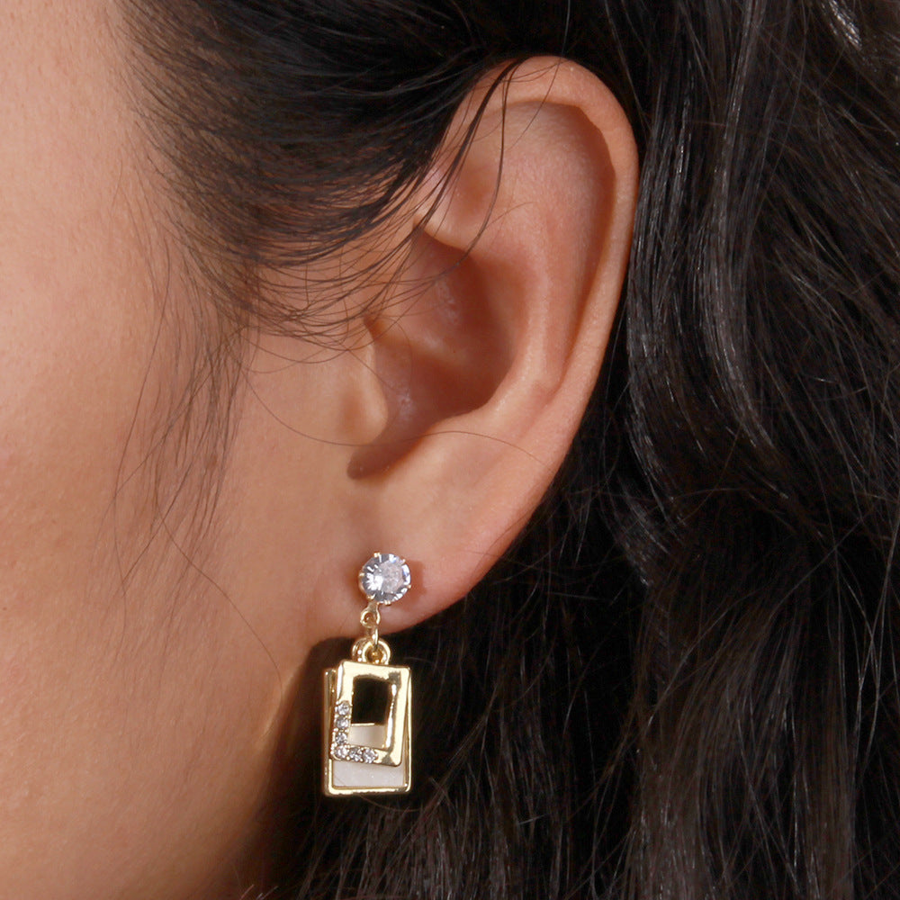 Rectangular Gift Earrings Dangle Women Fashion Jewelry Jewellery