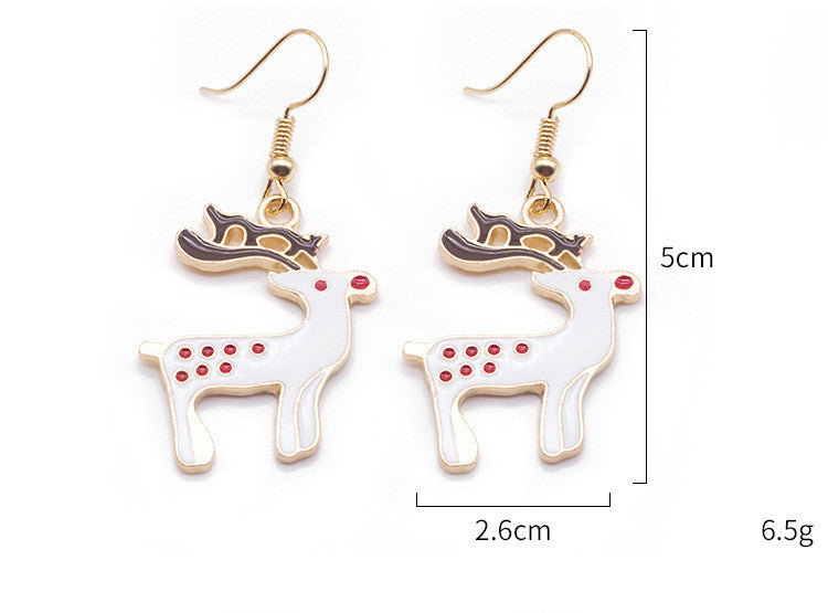 Christmas  Cartoon Dripping Oil Color Earrings