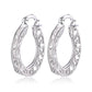 Hollow Textured Design Hoop Earrings Jewelry Accessories Girls Fashion Accessory