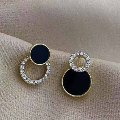 Black Circle Drop Earring Women Jewelry Mom Gift Everyday Wear Earrings