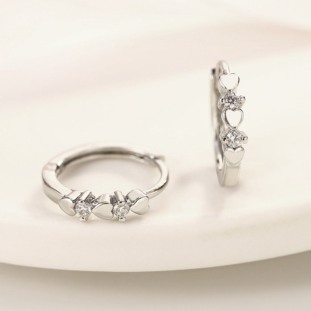 Heart Pattern Hoop Earrings Cute Summer Earring Jewelry Gift for Her