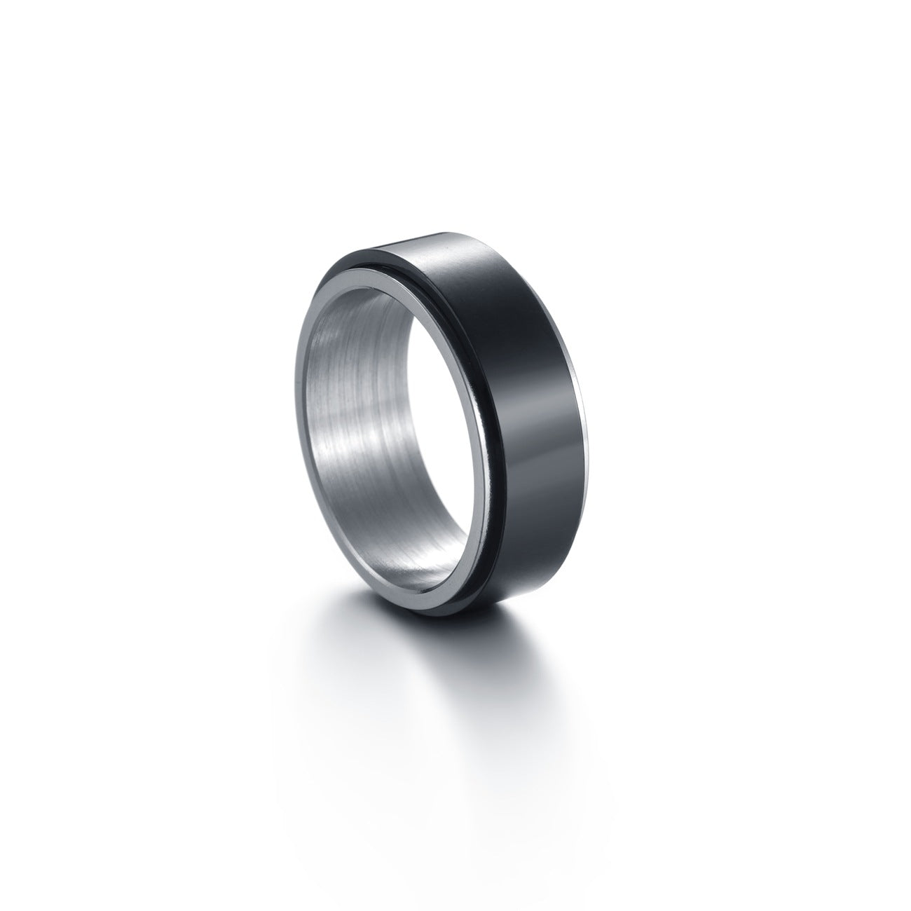 Width Titanium Steel Rotating Men's Ring