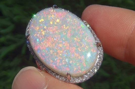 Opal Ring Cross-border Wish Hot Sale Jewelry Fashion Lady Opal Ring Opal Ring Jewelry