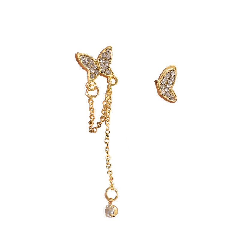 Mismatched Butterfly Ear Studs Dangle Earring Exquisite Fashion Drop Earrings For Women