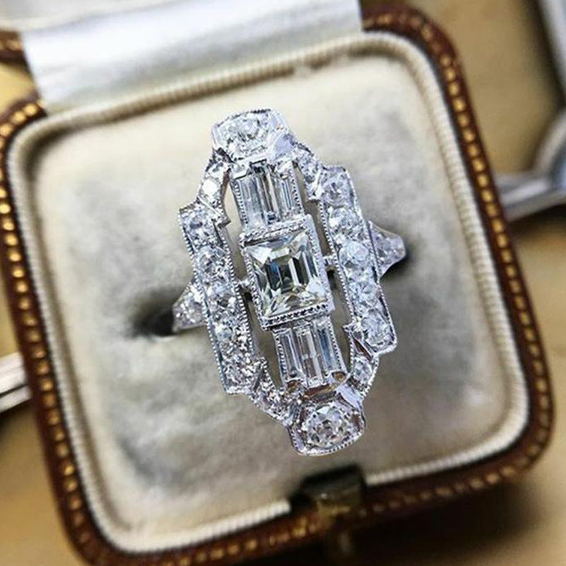 Classic  Style Hollow Zircon Ring