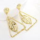 Leaf in Triangle Dangle Earrings Special Gift for Women Girl Fashion Jewelry