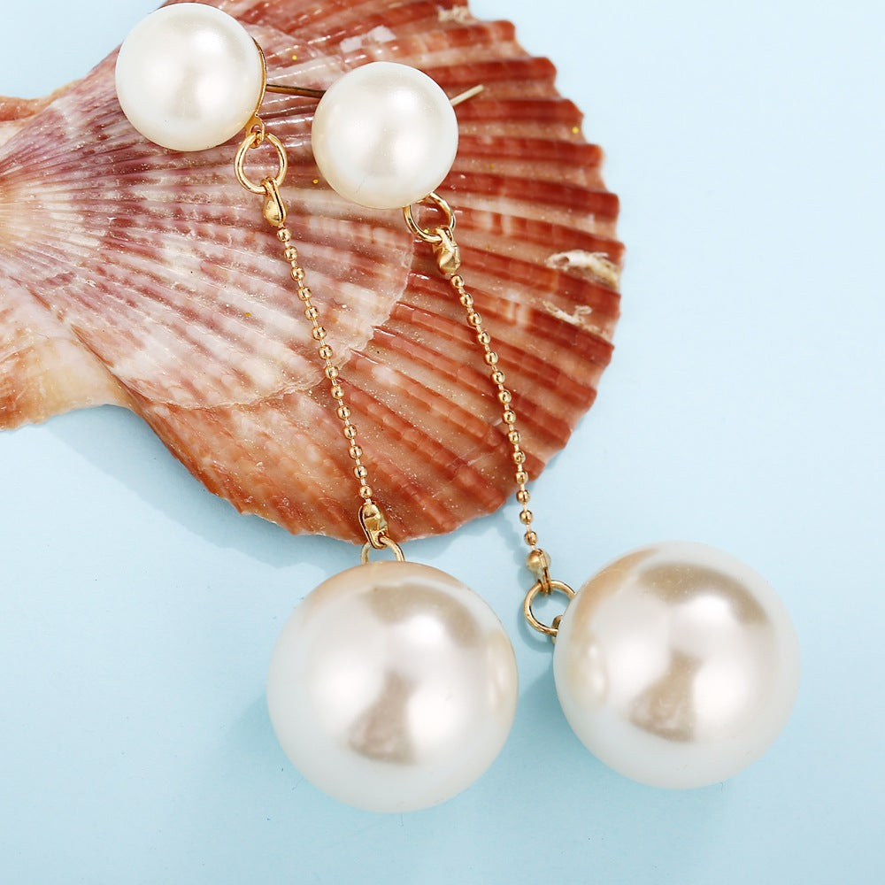 Simple Faux Pearl Earrings Dangle Gift for Her Jewelry Accessories Girls Fashion