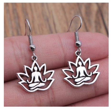 Lotus Yoga Drop Dangle Earrings Women Jewelry Gift for Her Accessories