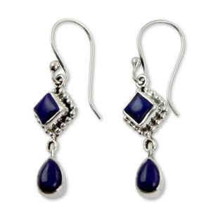 Navy Blue Vintage Drop Earring Women Jewelry Mom Gift Everyday Wear Earrings