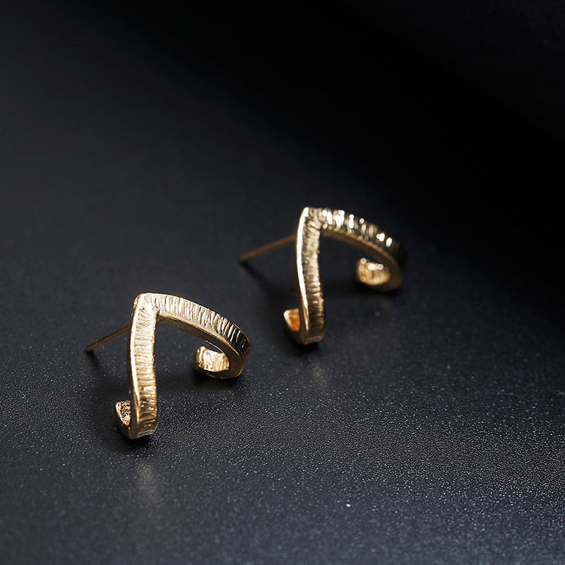 V-shaped Stud Earrings Women Jewelry Mom Gift Everyday Wear Earrings