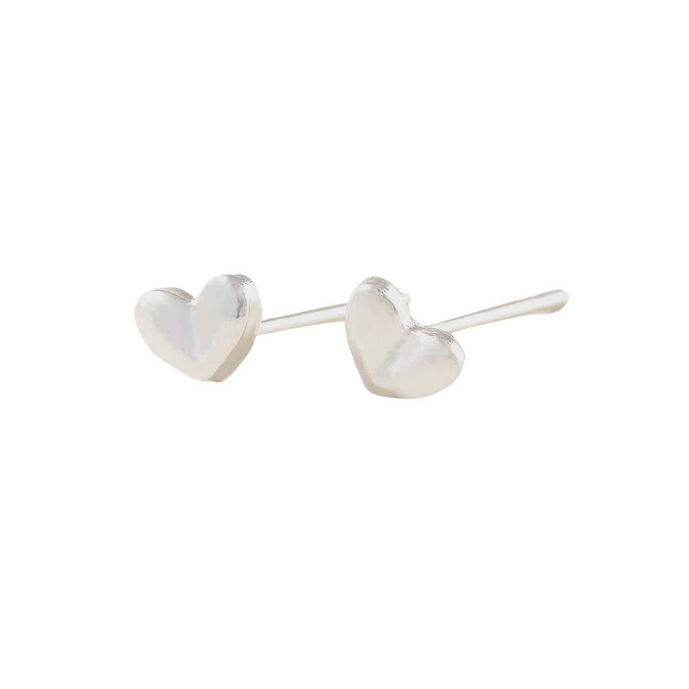 Metallic Heart Stud Earrings for Women Girls Ear Studs Jewelry Gift Fashion