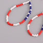 Red Blue White Beaded Dangling Drop Earring Women Girls Gifts Jewelry Accessories
