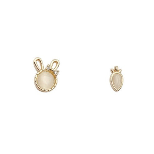 Faux Opal Carrot and Rabbit Stud Earrings Accessories Gift Women Girl
