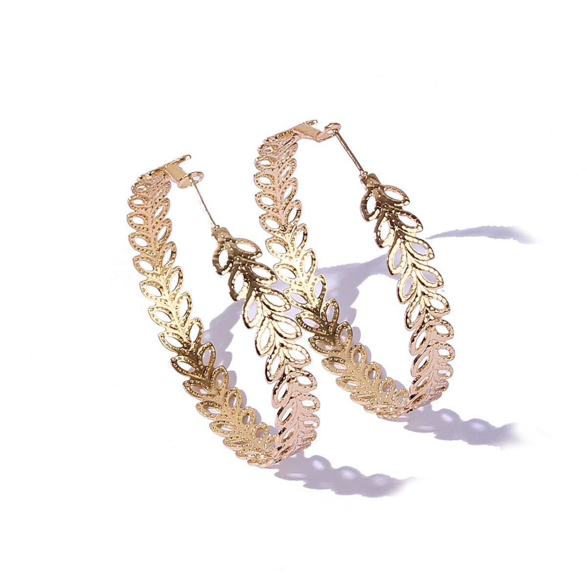 Leaf Vine Hoop Earring Women Jewelry Mom Gift Everyday Wear Earrings