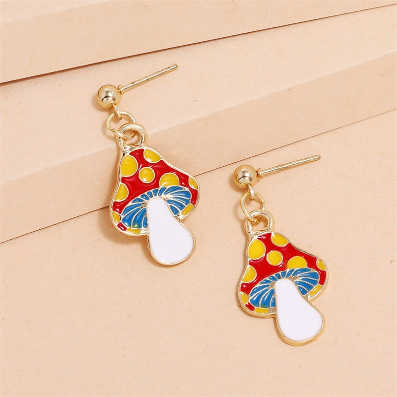 Cartoon Mushroom Dangle Earring Exquisite Fashion Drop Earrings For Women