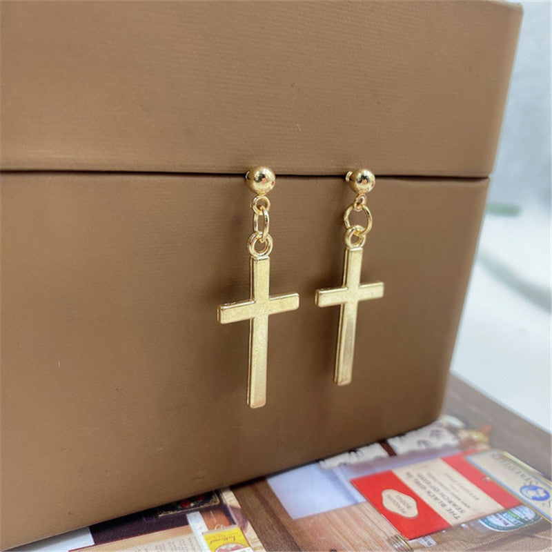 Personalized Hip-hop Punk Style Cross Earrings