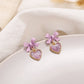 Purple Heart Bow Jewelry Fashion Dangle Earrings for Girls Party Birthday Gift