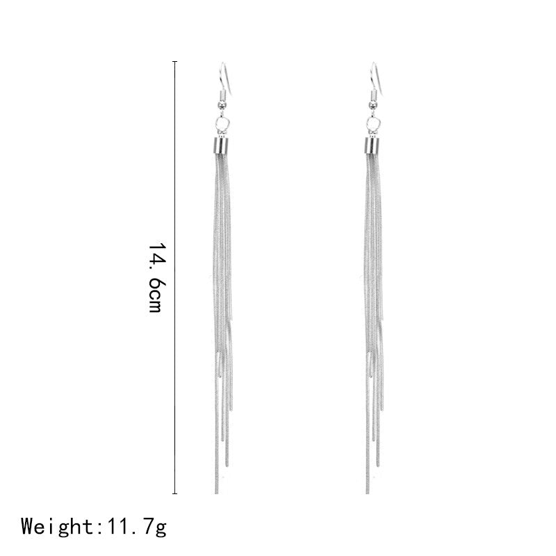 Layered Tassel Drop Ear Dangle Fashion Earrings for Women Party Jewelry Gift