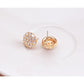 Rhinestone Round Stud Earrings Fashion Women Female Earrings Piercing Jewelry