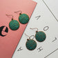 Green Round Earrings Dangling Drop Earring Women Girls Gifts Jewelry Accessories