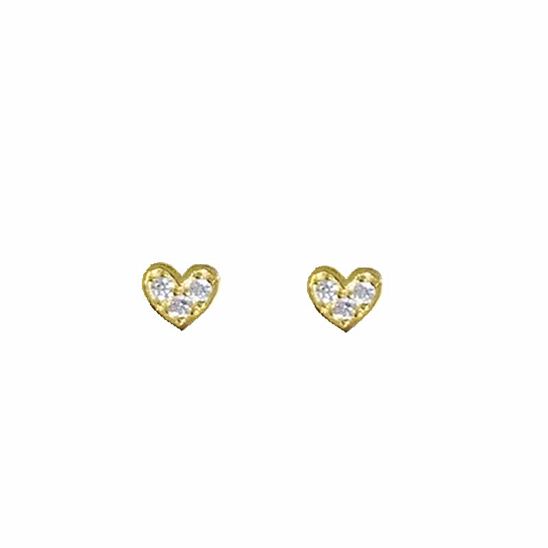 Mini Heart Studs Earrings for Girls Women Stud Jewelry Gift Accessories