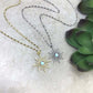 Boho Synthetic Opal Necklace Gold Sun God