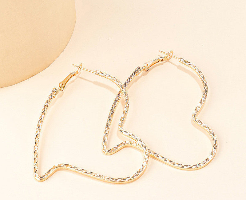 Bended Heart Drop Earrings Cute Dangle Earrings Women Jewelry Gift for Her