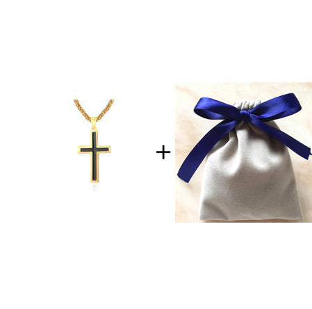 18K Gold and Silver Cross Necklace