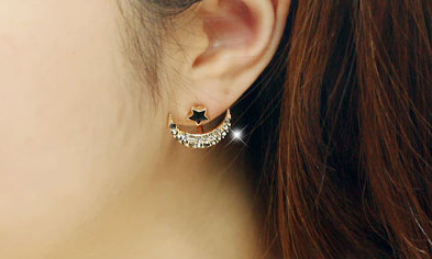 Moon Star Stud Earrings