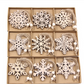 12PCS Box Multi Christmas Snowflakes Wooden Pendants Ornamen