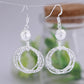 Textured Hanging Circle Dangle Fashion Earrings for Women Stylish Party Jewelry Gift