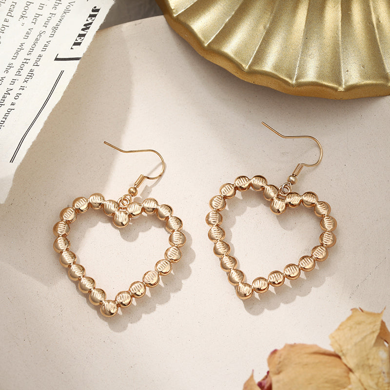 Imitation Pearl Heart Drop Ear Dangle Fashion Earrings for Women Party Jewelry