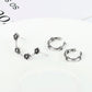 3pc Set Antient Silvery Flower Ear Cuff Stud Earrings Fashion Jewelry for Girls