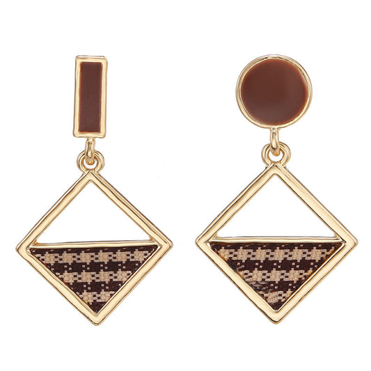 Brown Geometric Drop Ear Dangle Fashion Earrings for Women Party Jewelry Gift