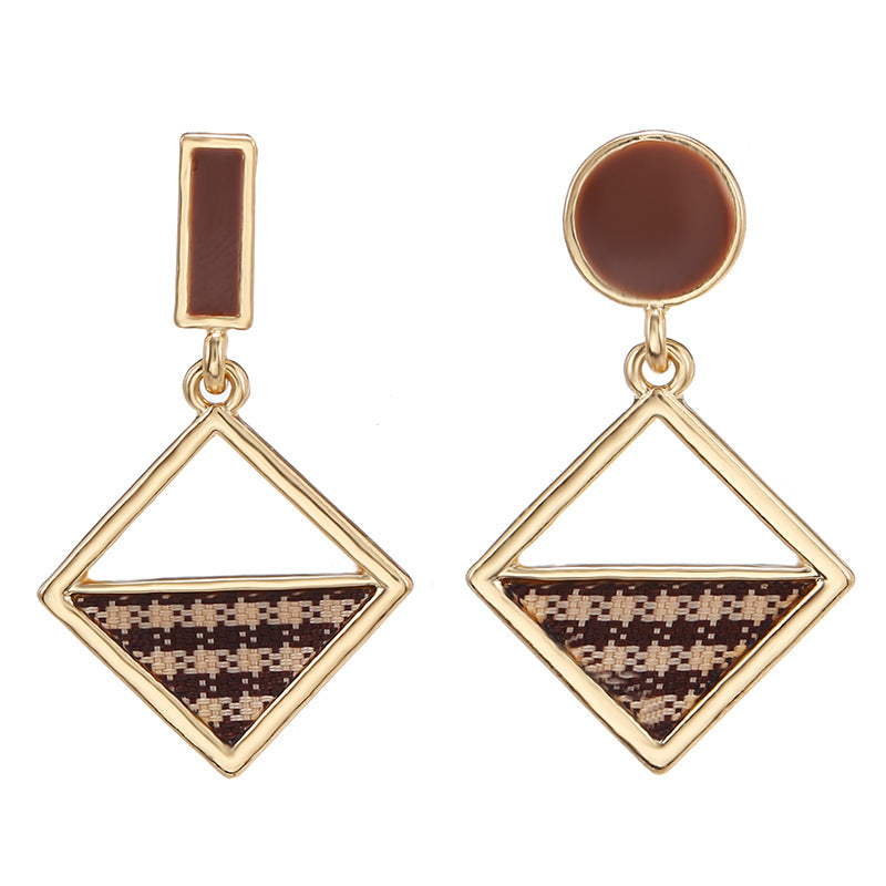 Brown Geometric Drop Ear Dangle Fashion Earrings for Women Party Jewelry Gift