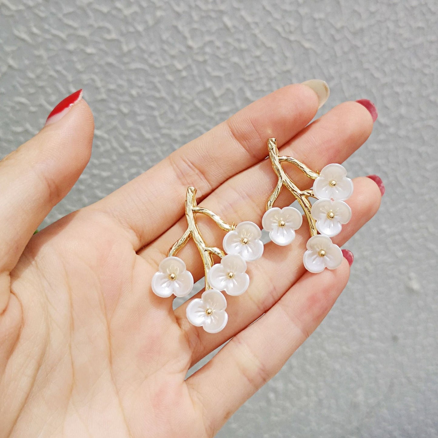 Blossom Branch Stud Earrings Fashion Jewelry for Girls Women Gift Accessories