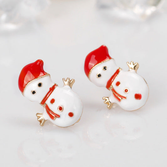 Snowman Stud Earrings Fashion Women Female Earrings Piercing Jewelry