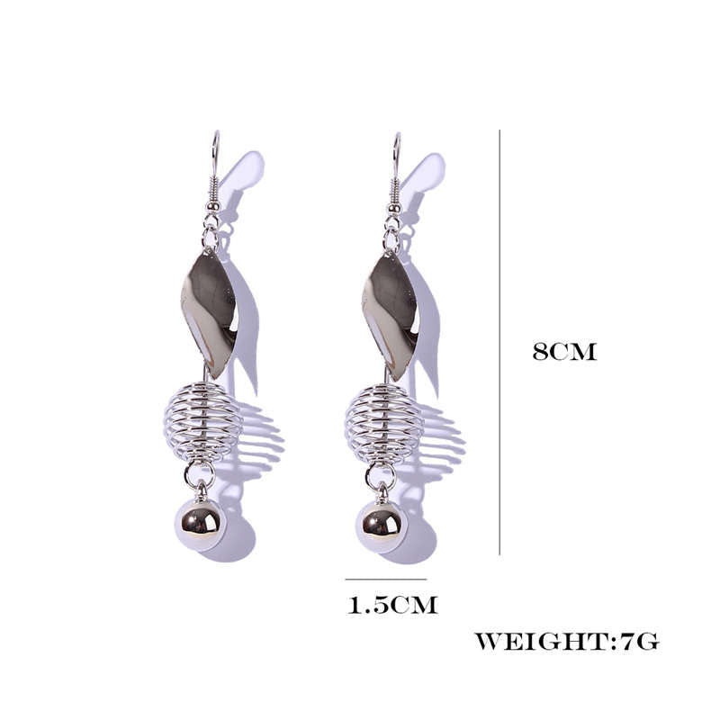Ball Leaf Design Ear Drop Earrings Dangle Women Fashion Jewelry Gift for Her