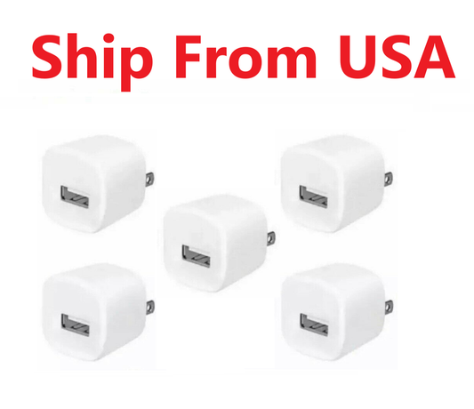 5x White 1A USB Power Adapter AC Wall Charger US Plug FOR iPod Classic Touch