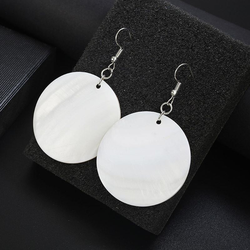 White Round Drop Ear Dangle Fashion Earrings for Women Party Jewelry Gift