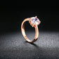 Rose gold and zircon ring
