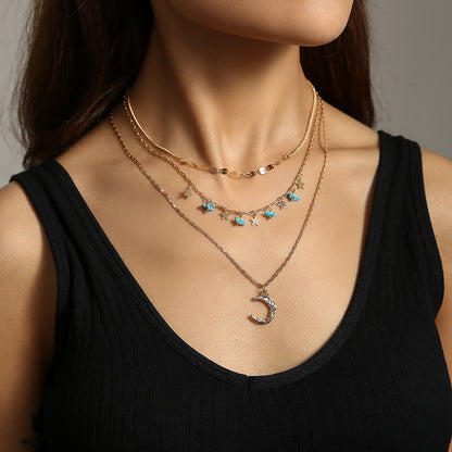 Turquoise Star Multi-layered Necklace